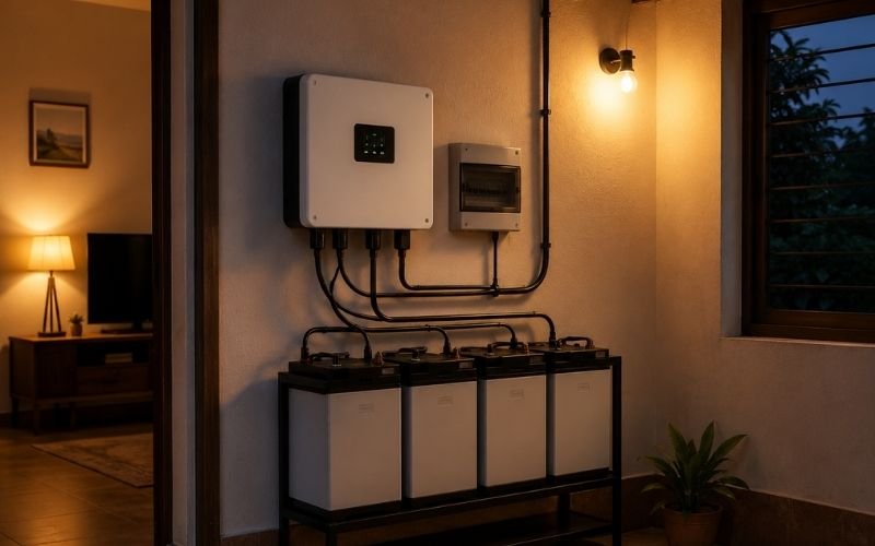 Battery-backed solar power system