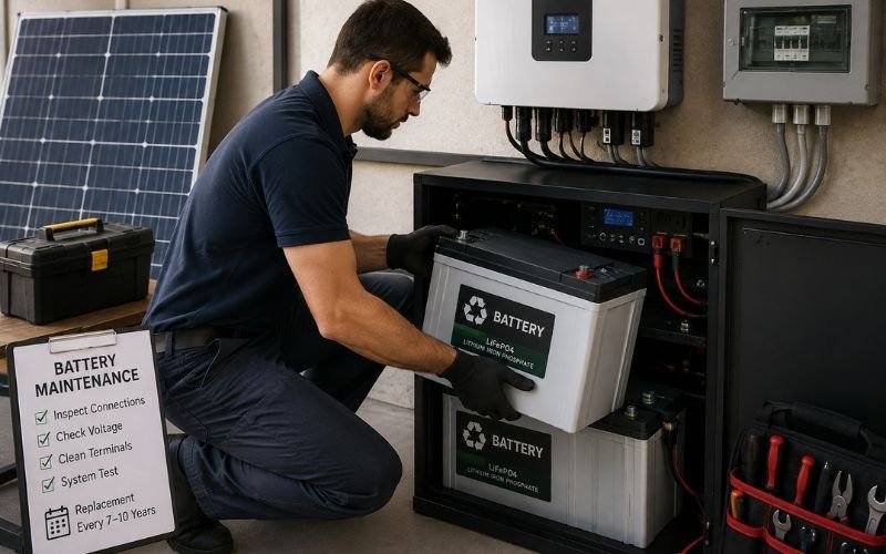Battery equipment requiring future replacement