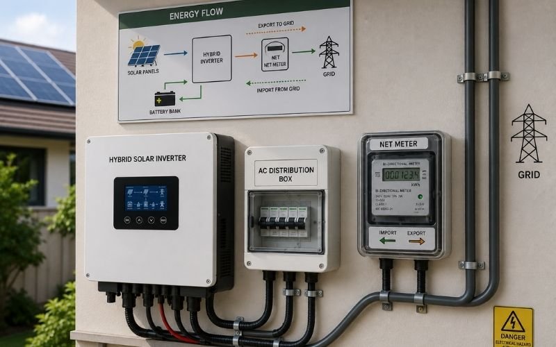 Grid-connected solar metering