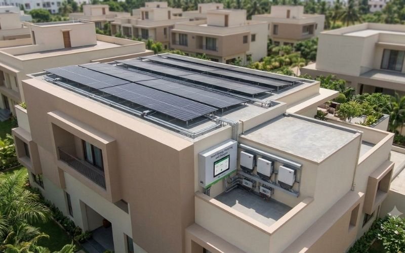 Residential solar panels installed on a home roof
