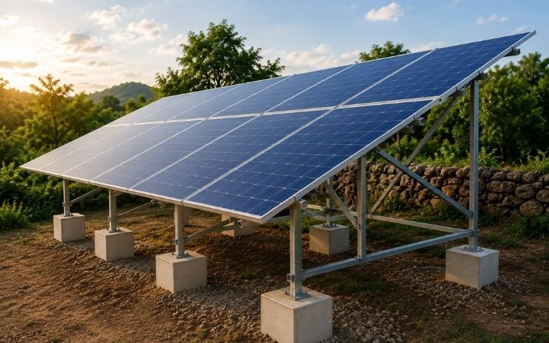 Solar panel mounting structure
