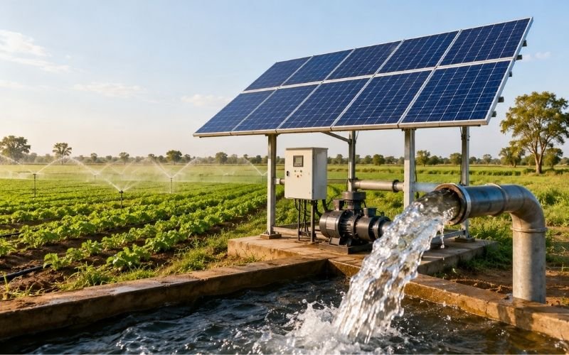 Solar irrigation system for a medium agricultural farm
