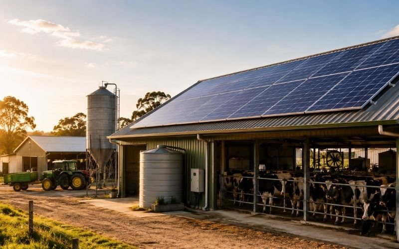 Solar power for agricultural farm buildings