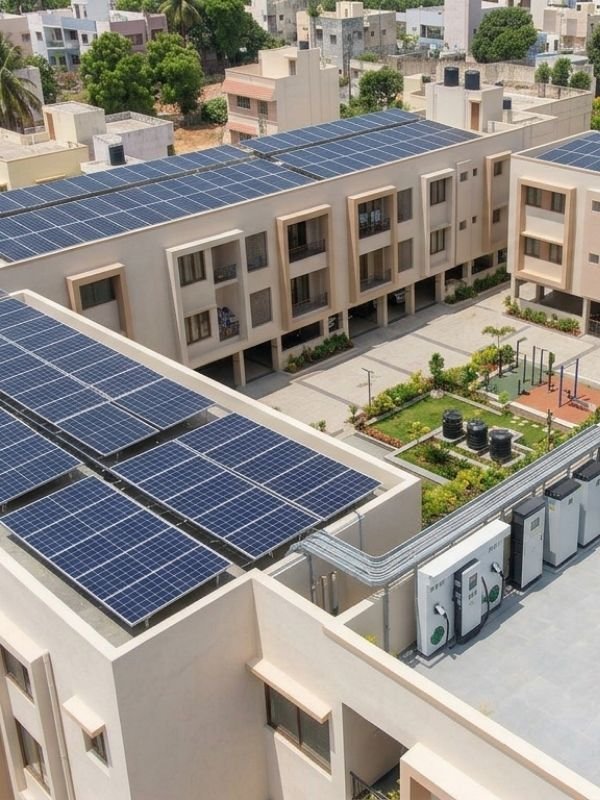 Solar panels installed on residential rooftop